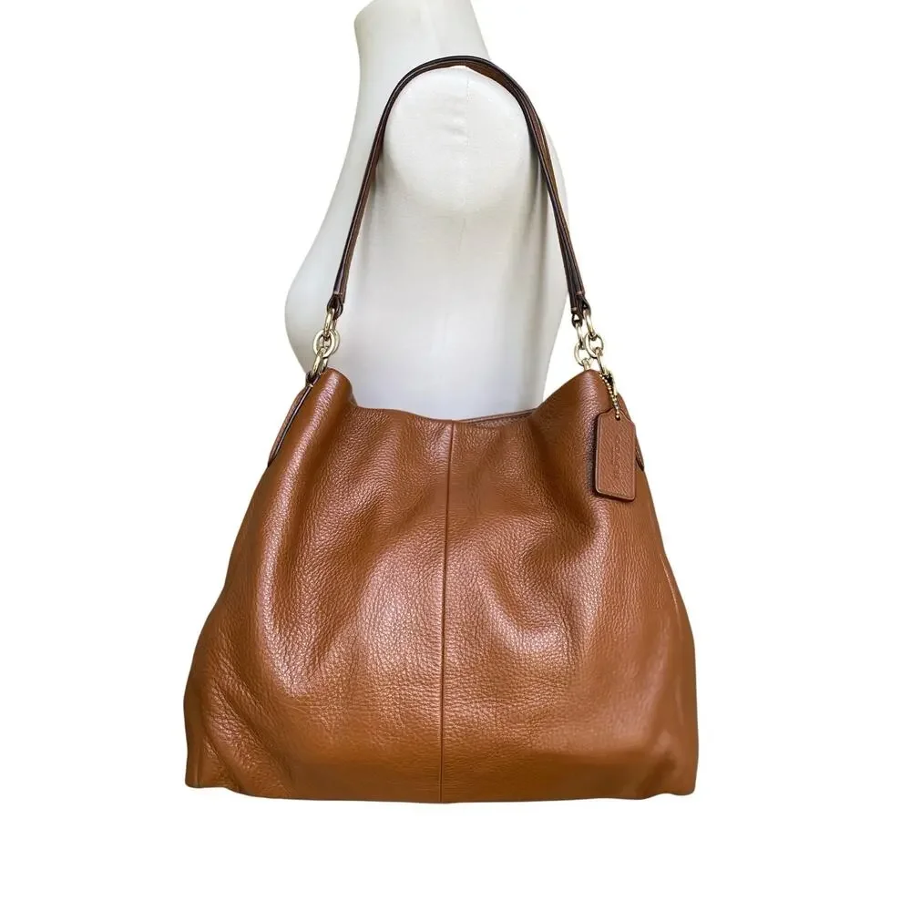 Coach Madison Phoebe #26224 Slouchy Hobo Shoulder Bag Saddle Brown Indie Duffle